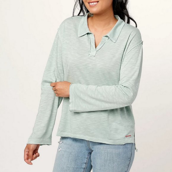 Peace Love World Long-Sleeve Polo Knit Top  11217 - Picture 1 of 2